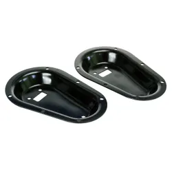 Motamec Alloy Recessed Bonnet Pin Mounting Plates - Black Aluminium