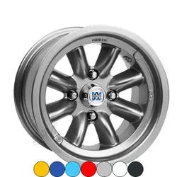 Genuine Minilite 8 x 13 Alloy Wheel Standard Fitting Anthracite ET-5