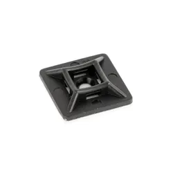 Self Adhesive Cable Tie Bases Black 20x20mm, Fits up to 6mm wide x 3mm thick cable ties
