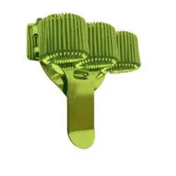 Green Coloured Pen / Pencil Spring Clip TREBLE with Pocket Clip