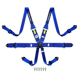 Motamec Racing 6 Point HANS Harness Steel Adjusters BLUE FIA 8853-2016