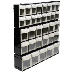 Motamec Modular Tilt Bin Parts Storage Wall Compartment 5 MIX Units / 33 Bins