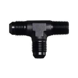 Motamec AN JIC -6 AN6 To 1/4" NPT Flare Tee On Run Alloy Adapter Fitting Black