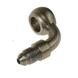 Motamec -3 AN 3/8 UNF - 3/8 or M10 Long 90 Degree Stainless Steel Banjo Fitting