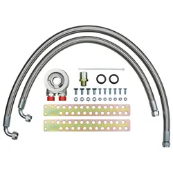 Ford Escort Mk1 Mk2 X-Flow Oil Cooler Fitting Kit Stainless Steel Hose - 1/2