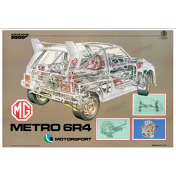 Special Edition Reproduction Print of the Metro 6R4 Rally Car Poster A2