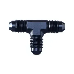 Motamec AN JIC -4 AN4 Flare Union Tee T-Piece Fitting Adapter Alloy Fitting Black