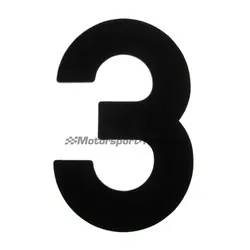 Motamec Motorsport Numbers Black 11" 280mm Vinyl Stickers Number No. 3 Three