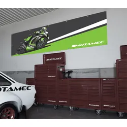 Motamec Kawasaki Racing Ninja Bike Motorbike Large Wall Banner - Garage & Workshop