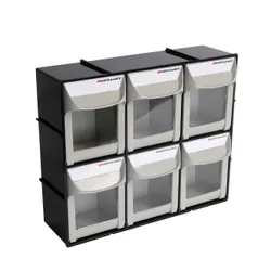 Motamec Modular Tilt Bin System Parts Storage Wall Compartment Bins - Medium 3x2
