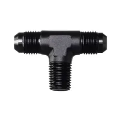 Motamec AN JIC -6 AN6 To 1/4" NPT Flare Tee On Branch Alloy Adapter Fitting Black