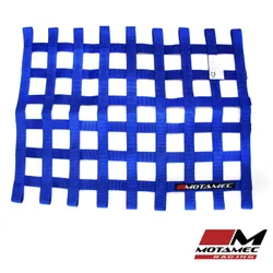Motamec Racing Driver Window Net Rectangle BLUE