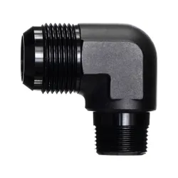 Motamec AN JIC -16 AN16 To 3/4" NPT 90 Degree Alloy Adapter Fitting Black