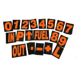 Motamec Large Pro Motorsport Race Pit Board Numbers Set ORANGE 24cm High