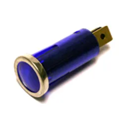 Blue Small Warning Light With Chrome Bezel 12v 1.5w