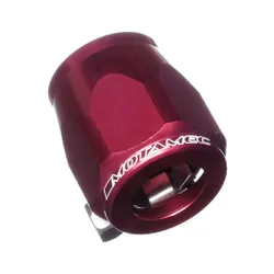 Motamec 17mm AN8 Fuel Hose Clamp End Finisher Hex Head Jubilee Alloy RED