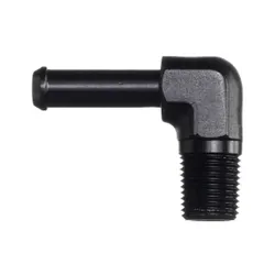 Motamec 1/8 NPT Male to AN4 1/4in BSP Push On 90 Degree Adapter Alloy Fitting Black