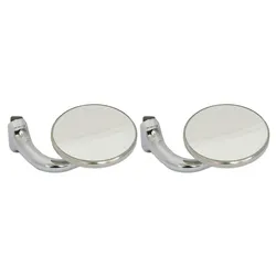 Motamec Classic Car Side Door Wing Mirror x2 Chrome Small Round Curved Arm