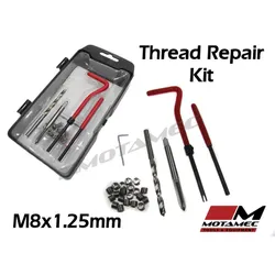 Motamec Tools M8 x 1.25mm Thread Repair Re thread insert Kit 25pc Box Set Metric