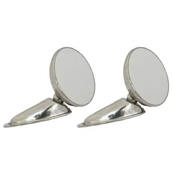 Motamec Classic Car 03 Side Door Wing Mirror x2 Chrome Steel Round