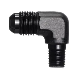 Motamec AN JIC -6 AN6 To 1/8" NPT 90 Degree Alloy Adapter Fitting Black