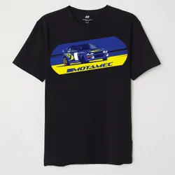 Motamec Subaru Impreza Design Rally Car T-Shirt - Black - XXL