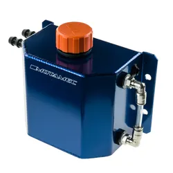 Motamec Alloy 1 Litre Oil Catch Tank with Breather Cap Anodized BLUE