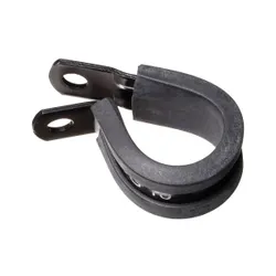 Motamec AN -10 AN10 20mm ID Cushioned P Clip Hose Clamp Rubber Aluminium Black