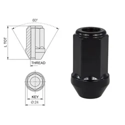 Evo Corse Steel Wheel Stud Nut Open End M12X1,5 Cone 60° Competition