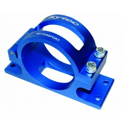 Sytec Motorsport Fuel Pump Filter Mount Bracket Blue Inc Std Sleeve MPB001B