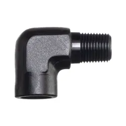 Motamec 1/8" NPT 90 Degree Female to Male Elbow Alloy Adapter Fitting Black