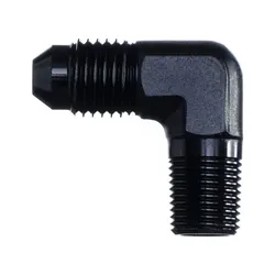 Motamec AN JIC -4 AN4 To 1/8" NPT 90 Degree Alloy Adapter Fitting Black