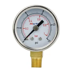 Sytec Fuel Pressure Gauge 0-15 psi 0-1bar Dual Dial FPG001