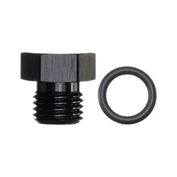 Motamec AN JIC -4 AN4 Flare Plug with O Ring Seal Blanking Fitting Alloy Adapter Black