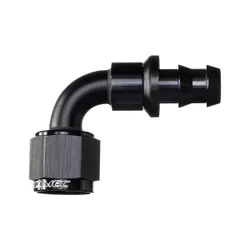 Motamec -8 AN8 90 Degree Push On Hose End Alloy Fuel Oil Fitting Black