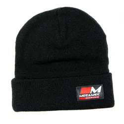 Motamec Racing Fleece Hat Knitted Beanie - Plain Black