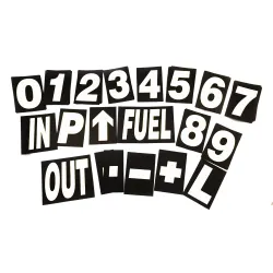 Motamec Large Pro Motorsport Race Pit Board Numbers Set WHITE 24cm High