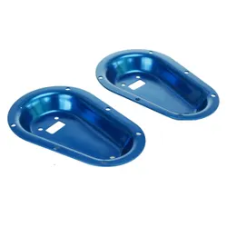 Motamec Alloy Recessed Bonnet Pin Mounting Plates - Blue Aluminium