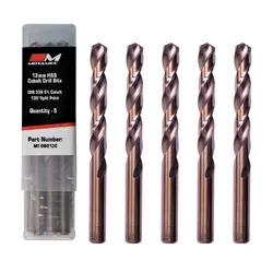 Motamec 13mm x 5 Pack Cobalt M35 HSS Drill Bits Set High Quality DIN338 Bit box
