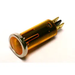 Amber Small Warning Light with Chrome Beze 12v 1.5w