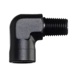 Motamec 1/4" NPT 90 Degree Female to Male Elbow Alloy Adapter Fitting Black