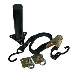 Motamec Alloy Single Spare Wheel Carrier Post & Ratchet Strap Tie Down