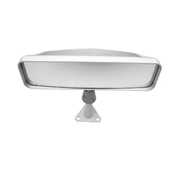 LIFELINE Sports Car Mirror, Centre Mount, Flat Lens, White, 50mm Stem