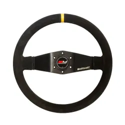Motamec Pro Rally Steering Wheel Deep Dish 2 Spoke 350mm Black Suede Black Spoke