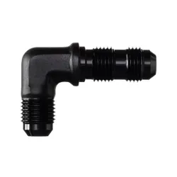 Motamec AN JIC -6 AN6 Flare Union Bulkhead 90 Degree Alloy Fitting Adapter Black