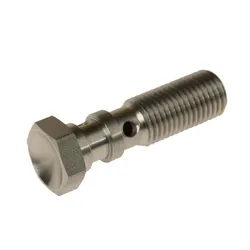 Motamec -4 AN 7/16 UNF 38.5mm Long Stainless Steel Twin Banjo Bolt Brake Fitting