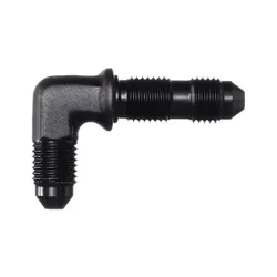 Motamec AN JIC -3 AN3 Flare Union Bulkhead 90 Degree Alloy Fitting Adapter Black
