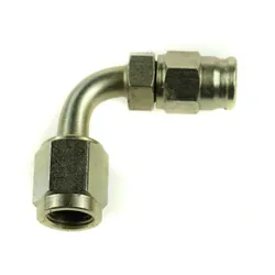 Motamec 90° Female Concave Brake Fitting 3/8 UNF > -3 AN Teflon Hose Aeroquip