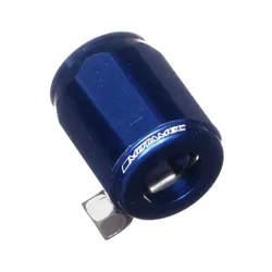 Motamec 14mm AN5 Fuel Hose Clamp End Finisher Hex Head Jubilee Alloy BLUE