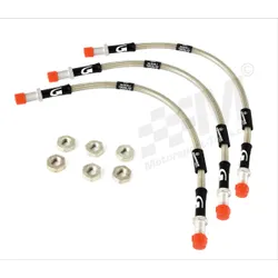 Goodridge Ford Escort Mk2 Braided Brake Line Kit Lines Hoses - CLEAR ZINC PLATED